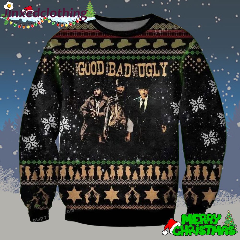 Tuco Angel Eyes Man With No Name The Good The Bad And The Christmas Party Ugly Sweater 